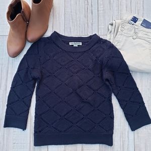 Three Quarter 3/4 Sleeve Sweater Thick Open Knit